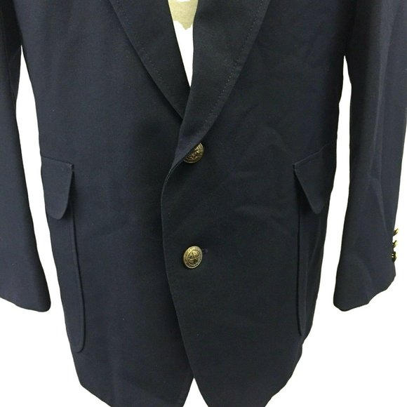 Reed St James Suit Jacket Blazer Sports Coat Mens 44R Navy Blue 2 Button 5 Pocke - Picture 6 of 12